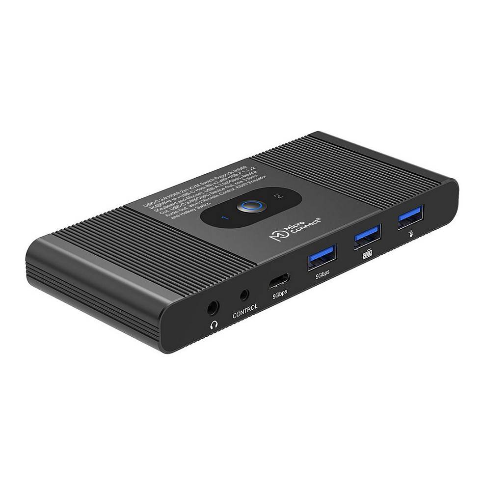 Microconnect HDMI & USB-C KVM Switch 2-Port, 4K Ultra HD-0
