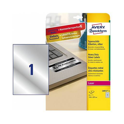 AVERY ZWECKFORM - Avery - Polyester - matt - permanenter Klebstoff - Silber - A4 (210 x 297 mm)-0
