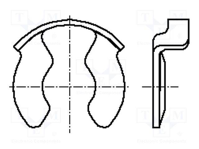 BN 13194 Thk: 0,5mm Federstahl Durchm.Welle: 8mm Sprengring-0