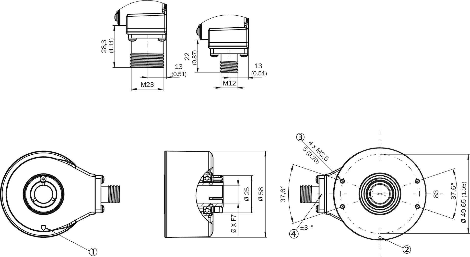 Sick DBS60E-REFCA1000, Inkrementalgeber, P/n: 1074268-0