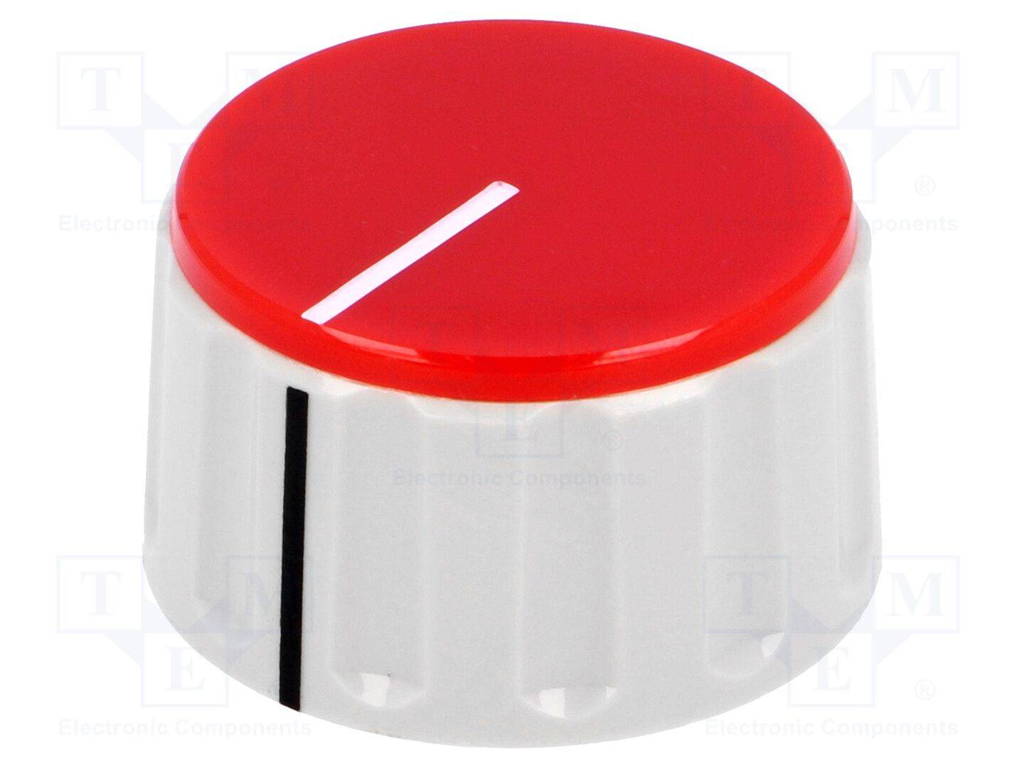 Drehknopf mit Anzeige rot ØAchse: 6mm Ø36,5x20,5mm ABS grau-0