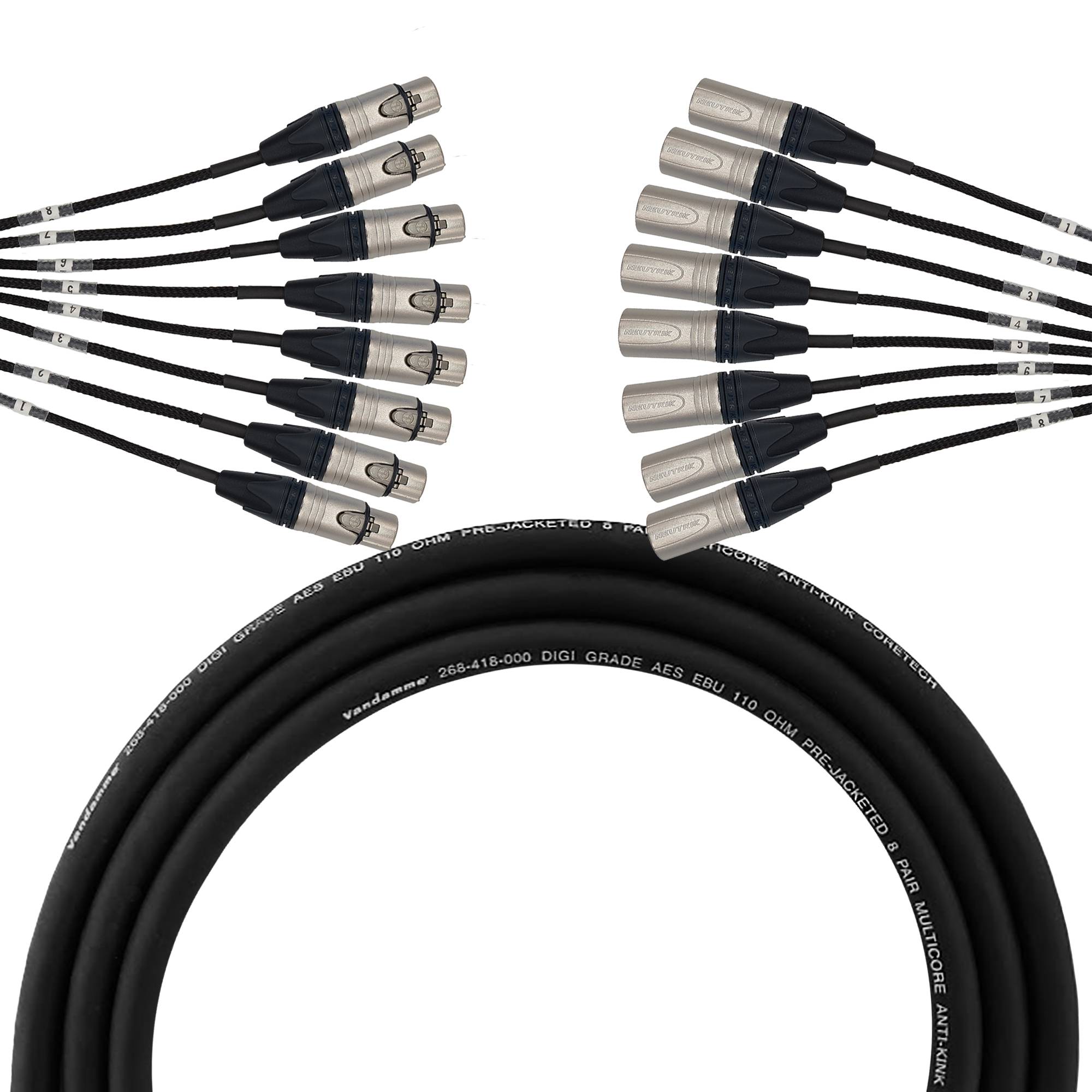 Van Damme DT Analog & AES Multicore 8Pair XLR | 5m / 0,35m Tails-0