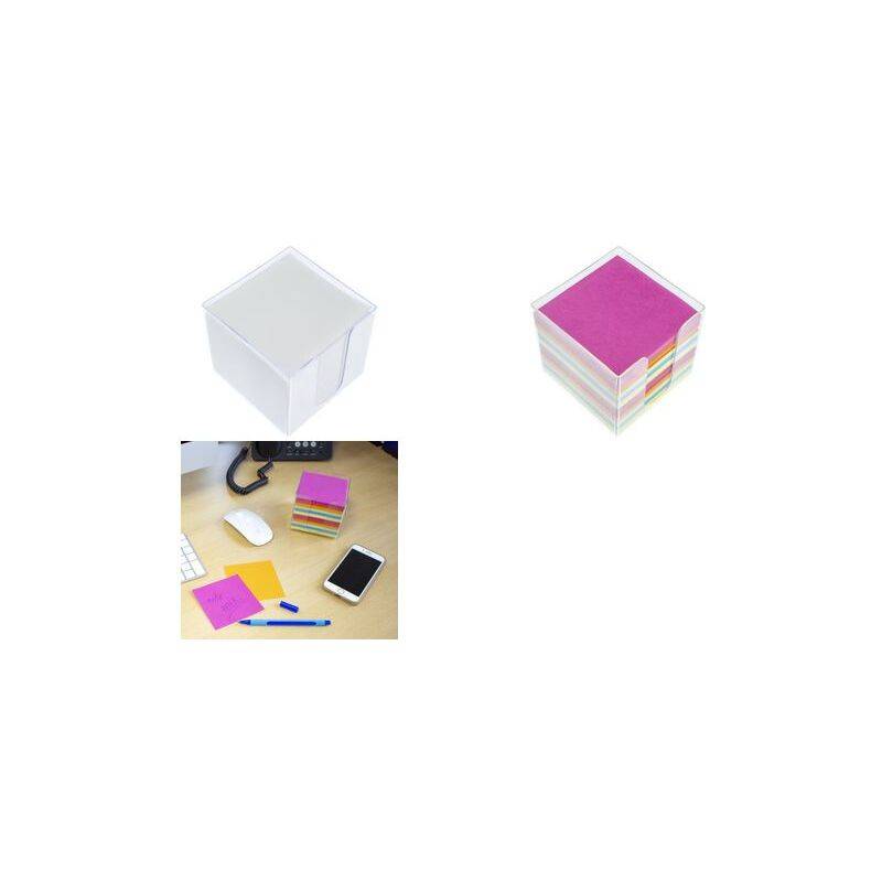 kangaro Zettelbox, transparent, bestückt, 700 Blatt weiß-0