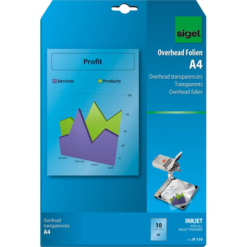 sigel Inkjet-Folie, DIN A4, transparent, klar, 100 my-0