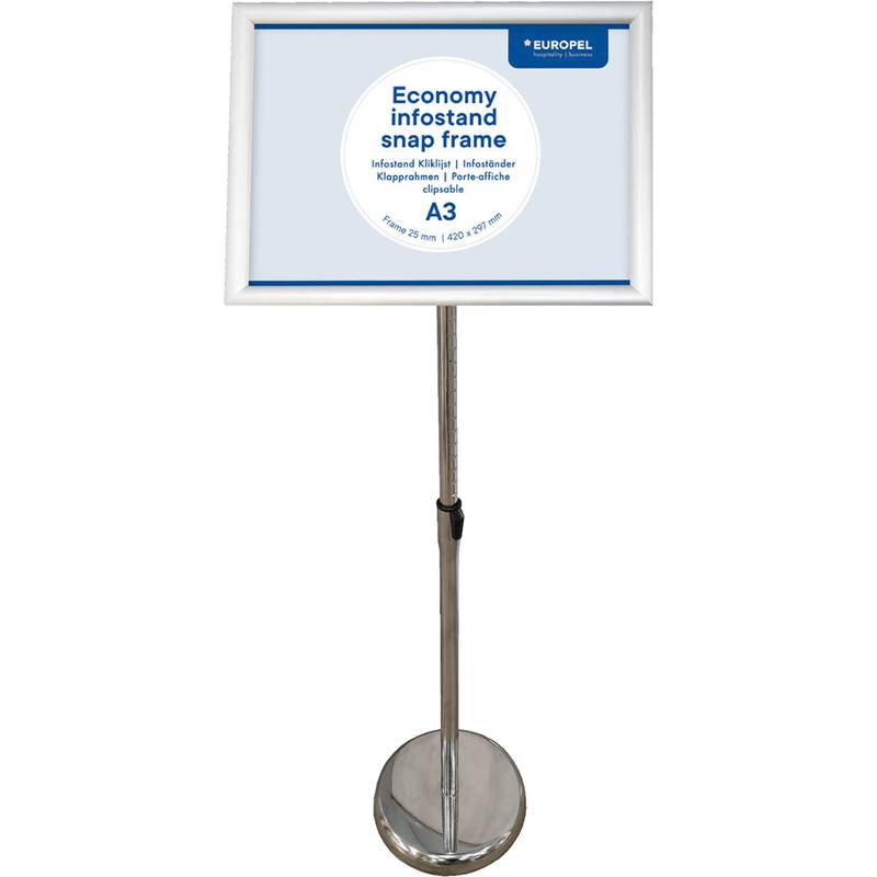 EUROPEL Infoständer ECONOMY + Plakatrahmen, DIN A3, silber-0
