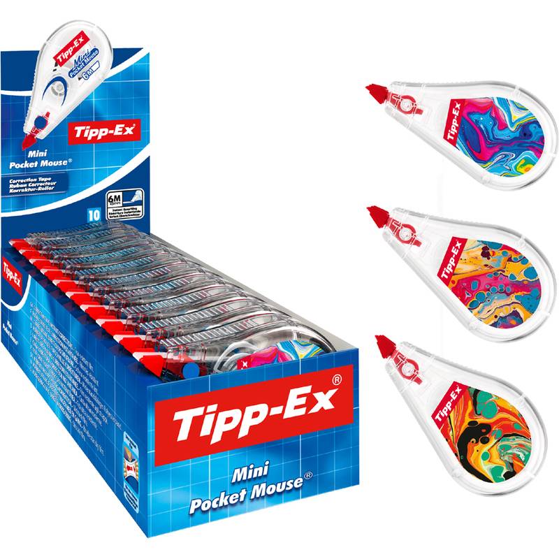 Tipp-Ex Korrekturroller Mini Pocket Mouse Dekor,10er Display-0