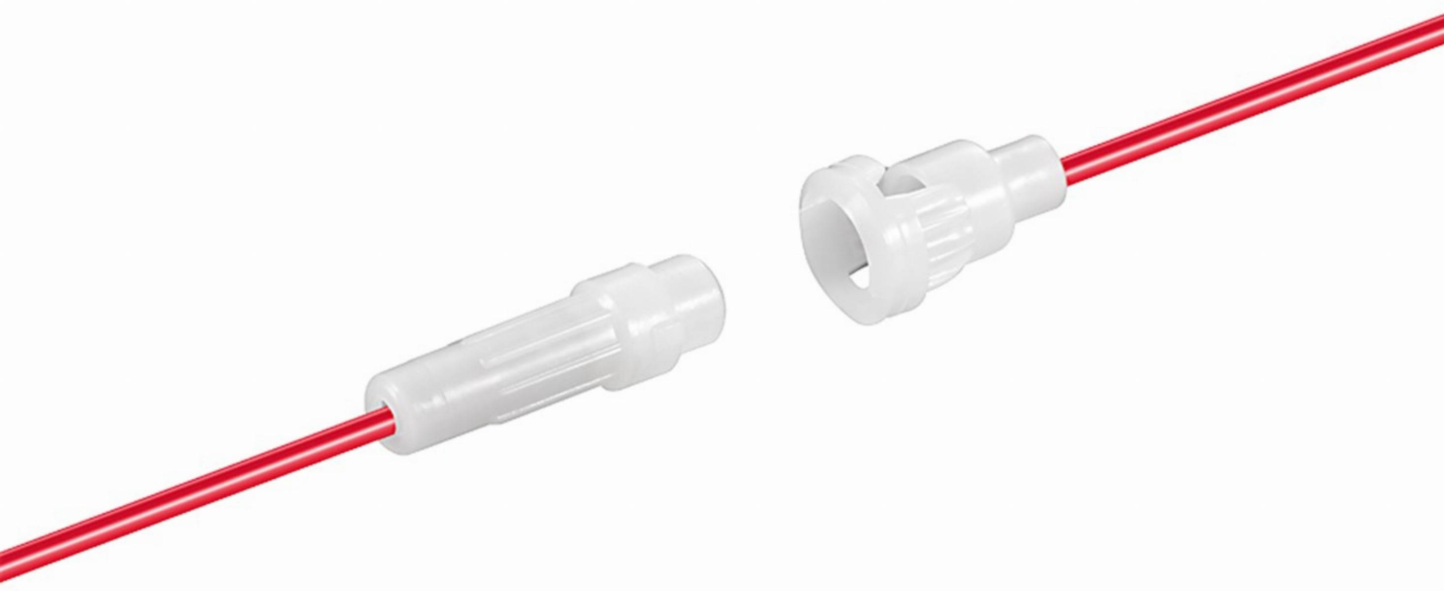 Sicherungshalter für Größe 5x20 für Schmelzsicherungen mit max. 4 A, Kabellänge 25 cm auf jeder Seite-0