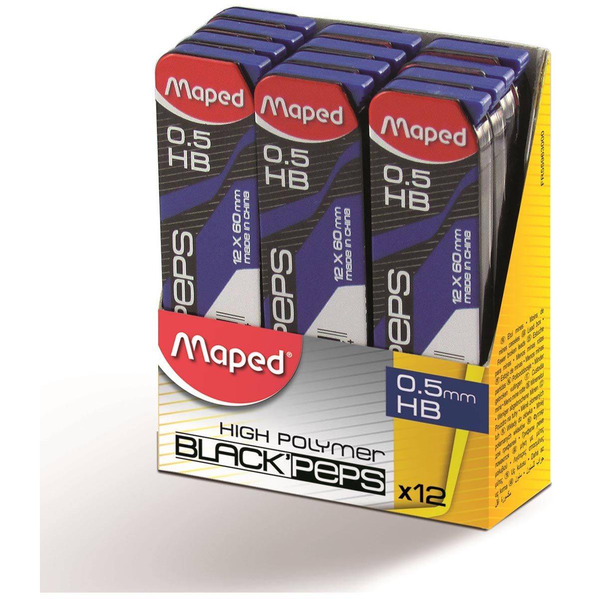 Maped Druckbleistift-Mine BLACK'PEPS, 0,5 mm, 12er Display-0