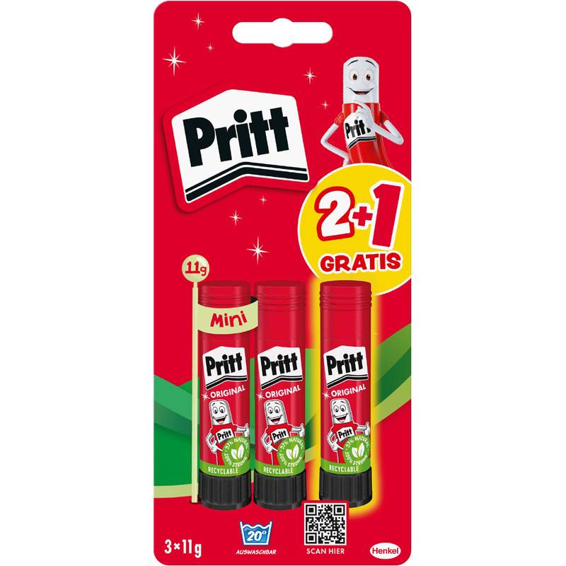 Pritt Klebestift BTS 2025, 3 x 11 g, Blister-0
