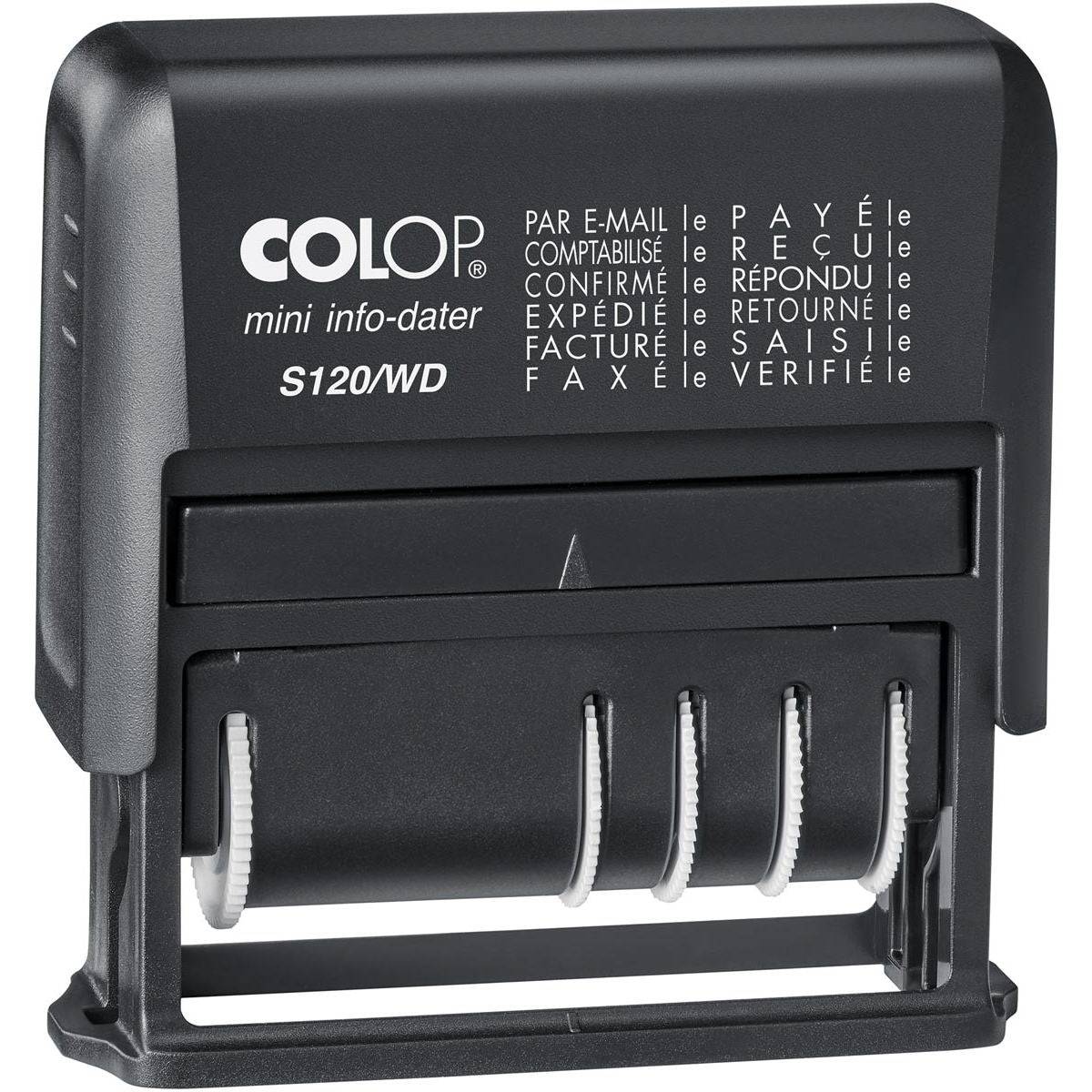 COLOP Wortbandstempel Mini-Info-Dater S 120/WD, schwarz, FR-0