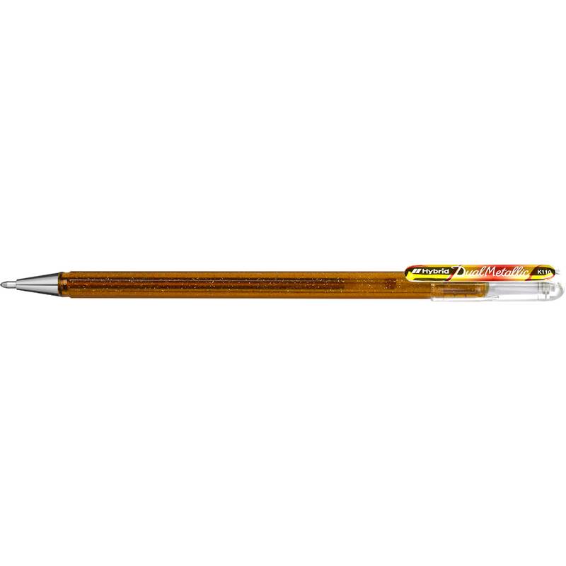 Pentel Hybrid Gel-Tintenroller "Dual Pen", gold/rot-0