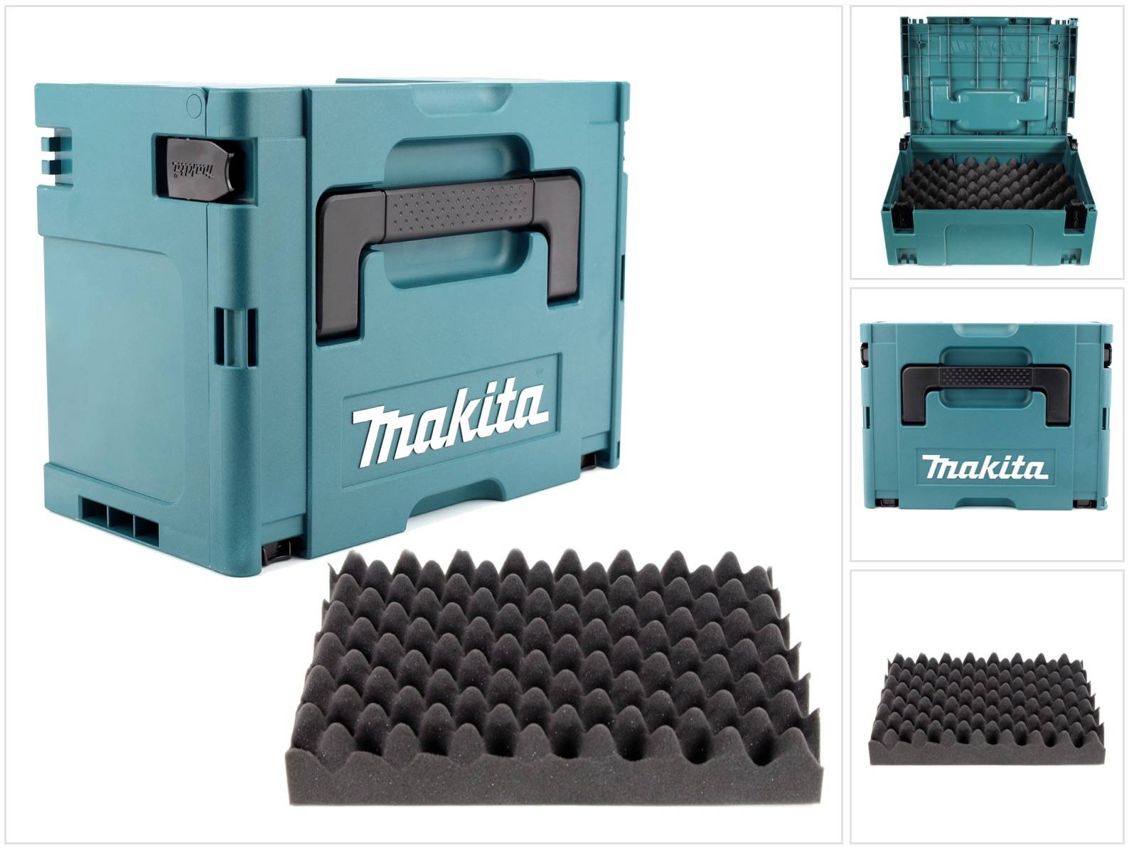 Makita MAKPAC 3 Systemkoffer - mit Universaleinlage für Makita 18 V Akku Geräte Schrauber Sägen Schleifer-0