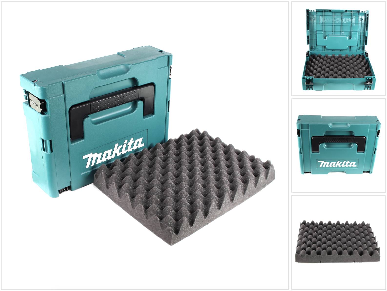 Makita MAKPAC 1 Systemkoffer - mit Universaleinlage für Makita 18 V Akku Geräte Schrauber Sägen Schleifer-0
