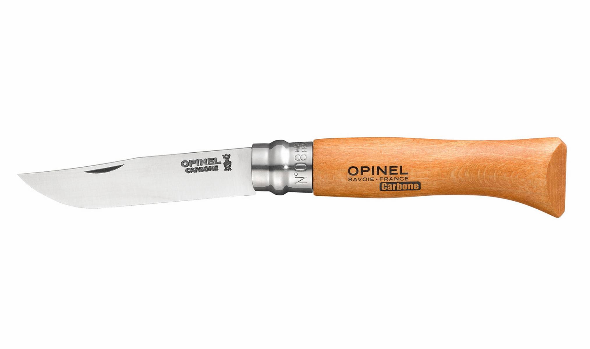 Opinel Taschenmesser No. 08 Carbonklinge mit Holzgriff-2
