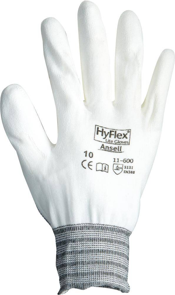 ANSELL Handschuh HyFlex 11-600 Kat. II weiß/weiß Gr. 11-0