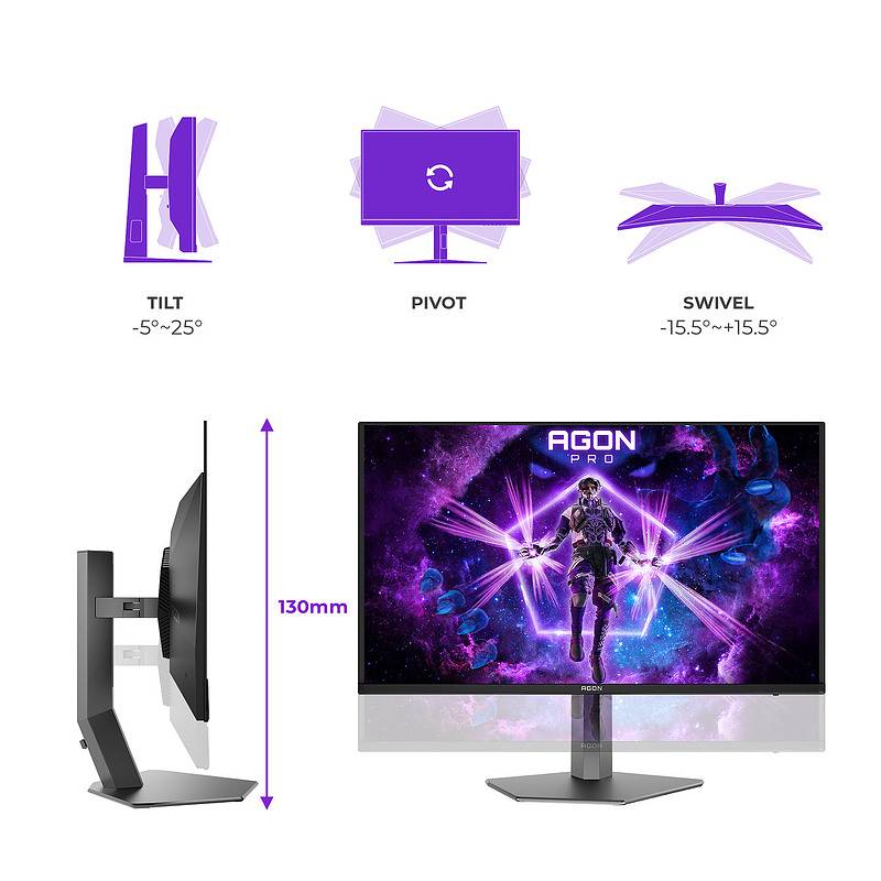 AOC AGON PRO AG6 Series OLED-Monitor Gaming 81,3 cm 32" 31.5" sichtbar 3840 x 2160 4K UHD 2160p @ 240 Hz 1000 cd/m²-2