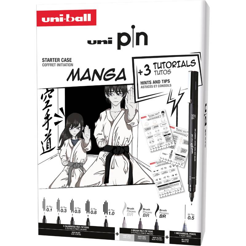 uni-ball MANGA-Starterset uni pin, 9er Koffer-0