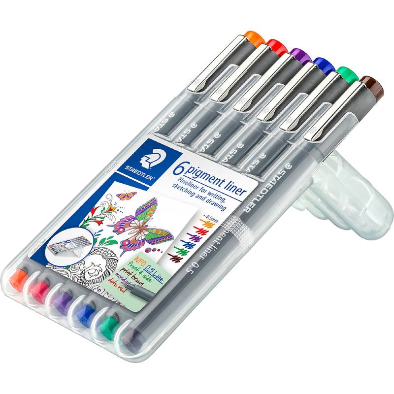 STAEDTLER Pigmentliner, Strichstärke: 0,5 mm, 6er Etui-0