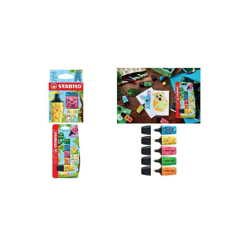 STABILO Textmarker BOSS MINI Animal Vibes, 5er Kartonetui-0