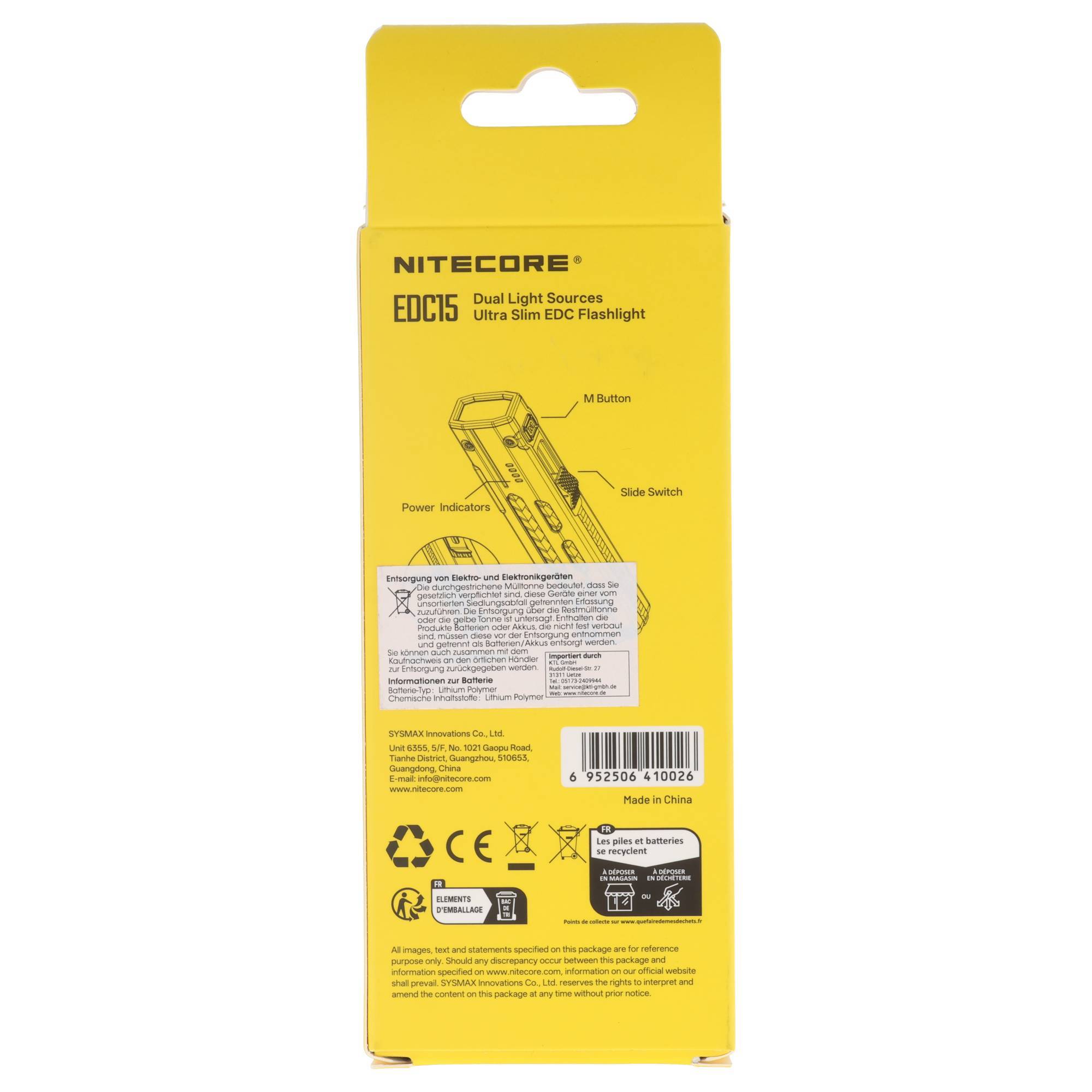 Nitecore EDC15 - 1200 Lumen + UV-4