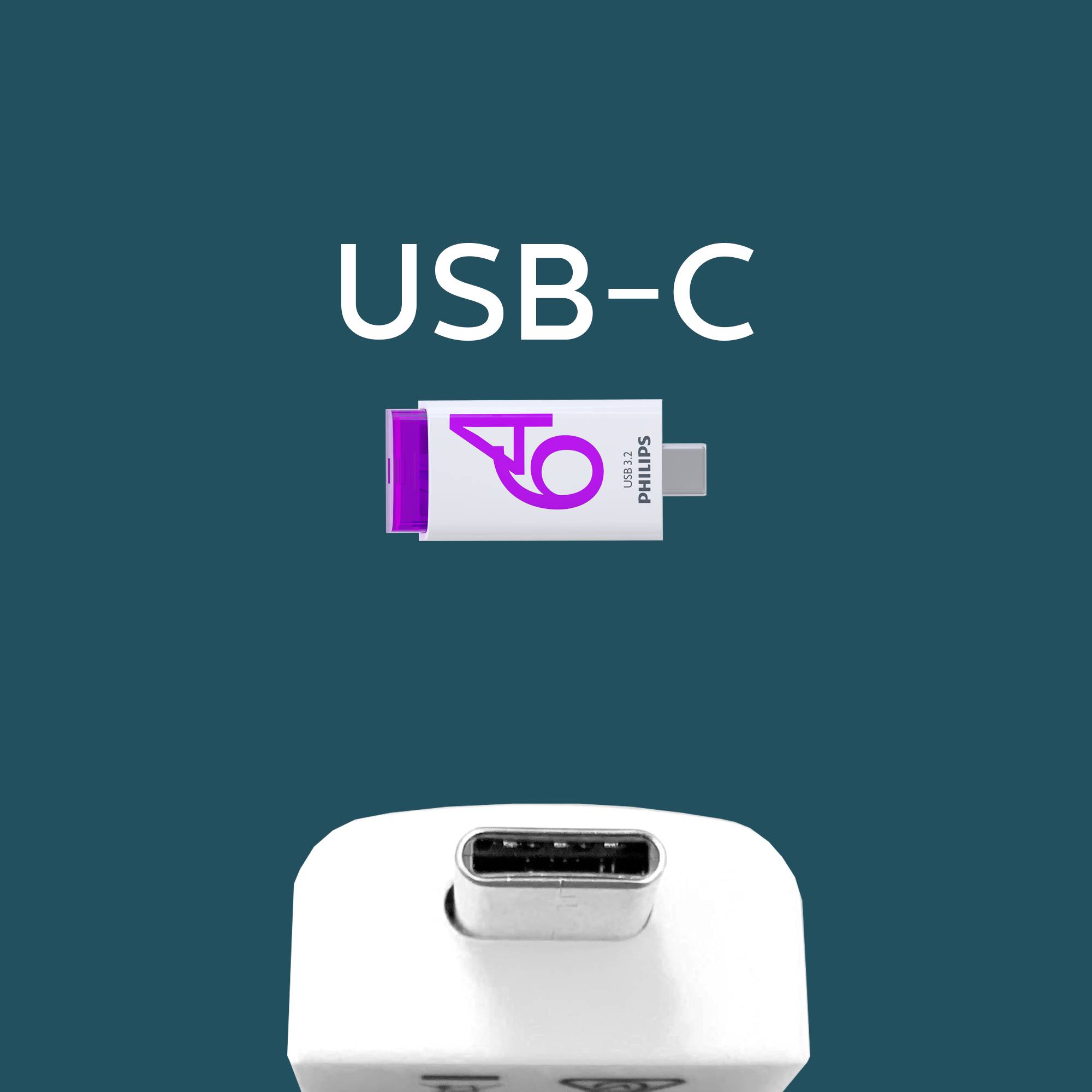 PHILIPS - USB 3.2 64GB Click Series Gen 1 USB-C - USB-Stick - 64 GB - USB-Stick - 64 GB-3