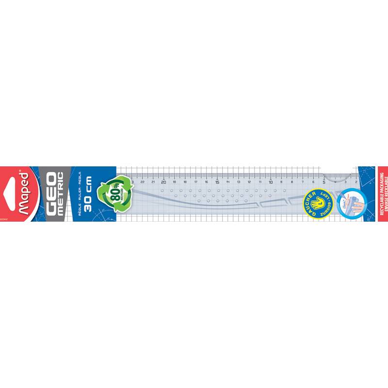 Maped Flachlineal Geometric, 300 mm, für Linkshänder-0