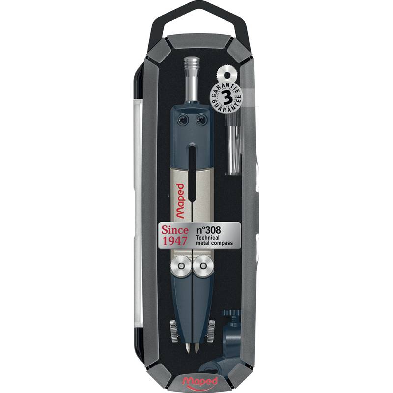Maped Zirkelkasten No.308, schwarz, 3-teilig-0
