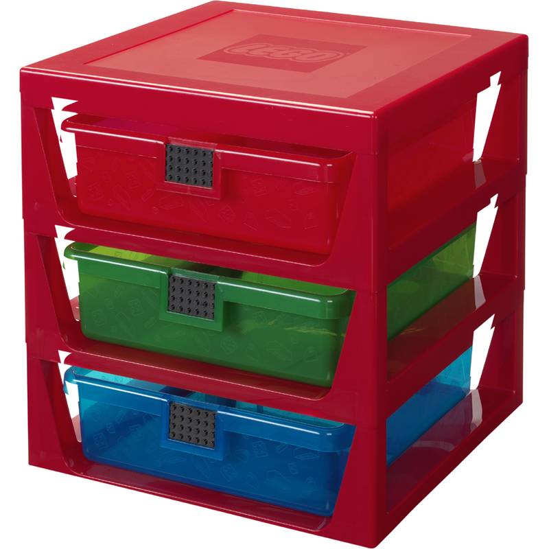 LEGO Schubladenbox 3-DRAWER STORAGE RACK, 3 Schübe, rot