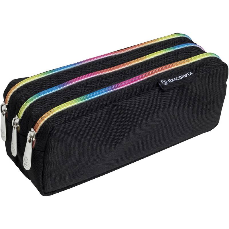 EXACOMPTA Schlamper-Etui Rainbow, Polyester, 3 Fächer-0
