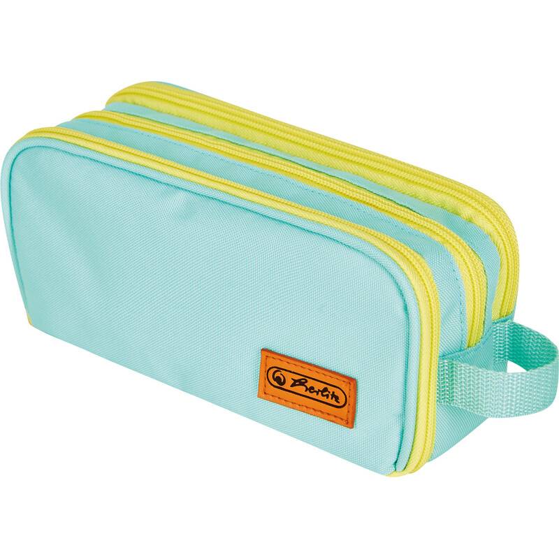 herlitz Doppel-Schlamper-Etui Uni, mint/gelb-0
