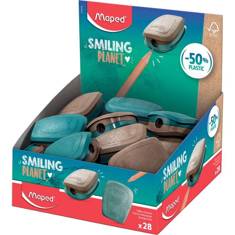 Maped Spitzdose SMILING PLANET, blau/braun, 28er Display-0