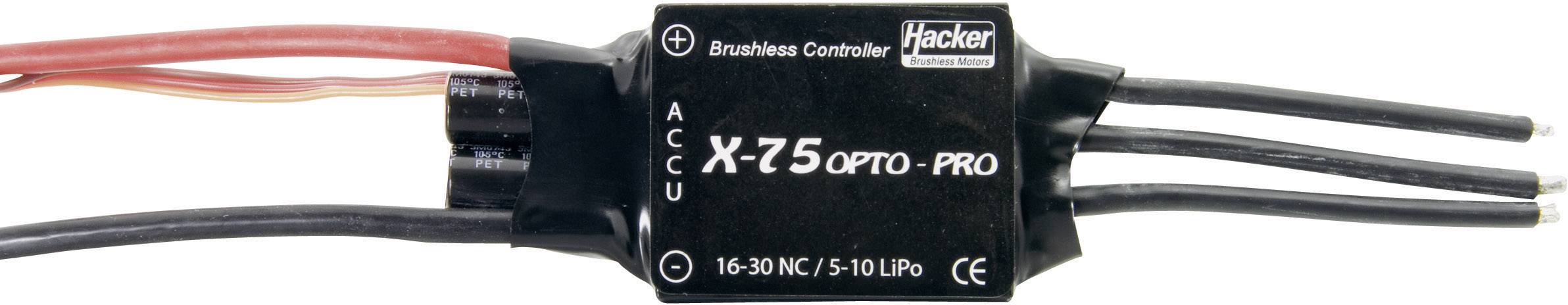 Regulátor otáček Brushless Hacker X-Pro Opto, 16 - 30 NiCd / 5 - 10 LiPo, 75 A, JR