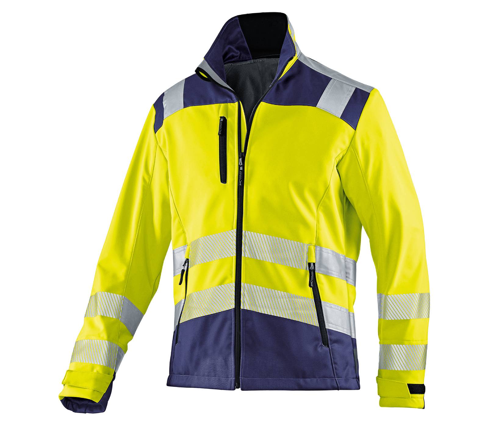 KÜBLER REFLECTIQ Softshell Jacke PSA 2 warngelb/dunkelblau Gr. S-0