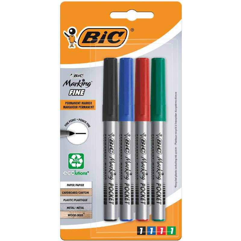 BIC Permanent-Marker Marking POCKET ECOlutions, 4er Blister-0