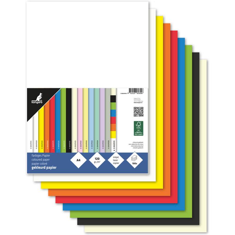 kangaro Multifunktionspapier, DIN A4, 120 g/qm, sortiert-0