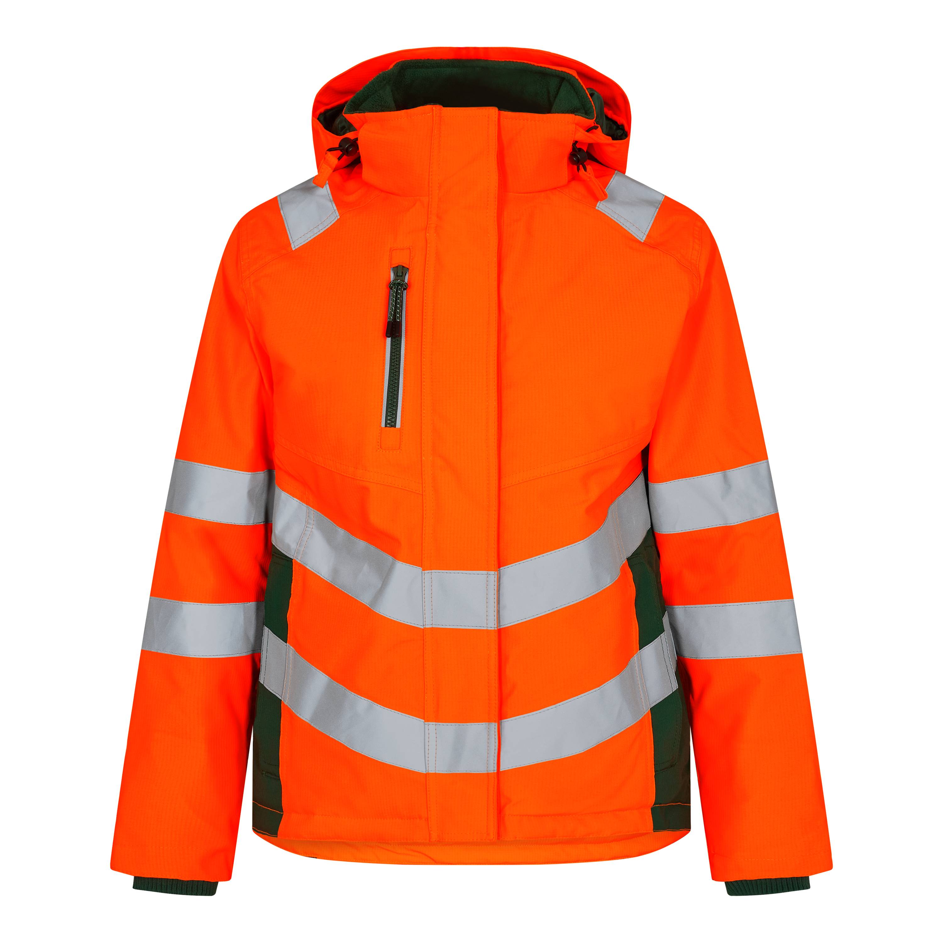 Safety Damen Winterjacke, Orange/Grün, Gr. M-1