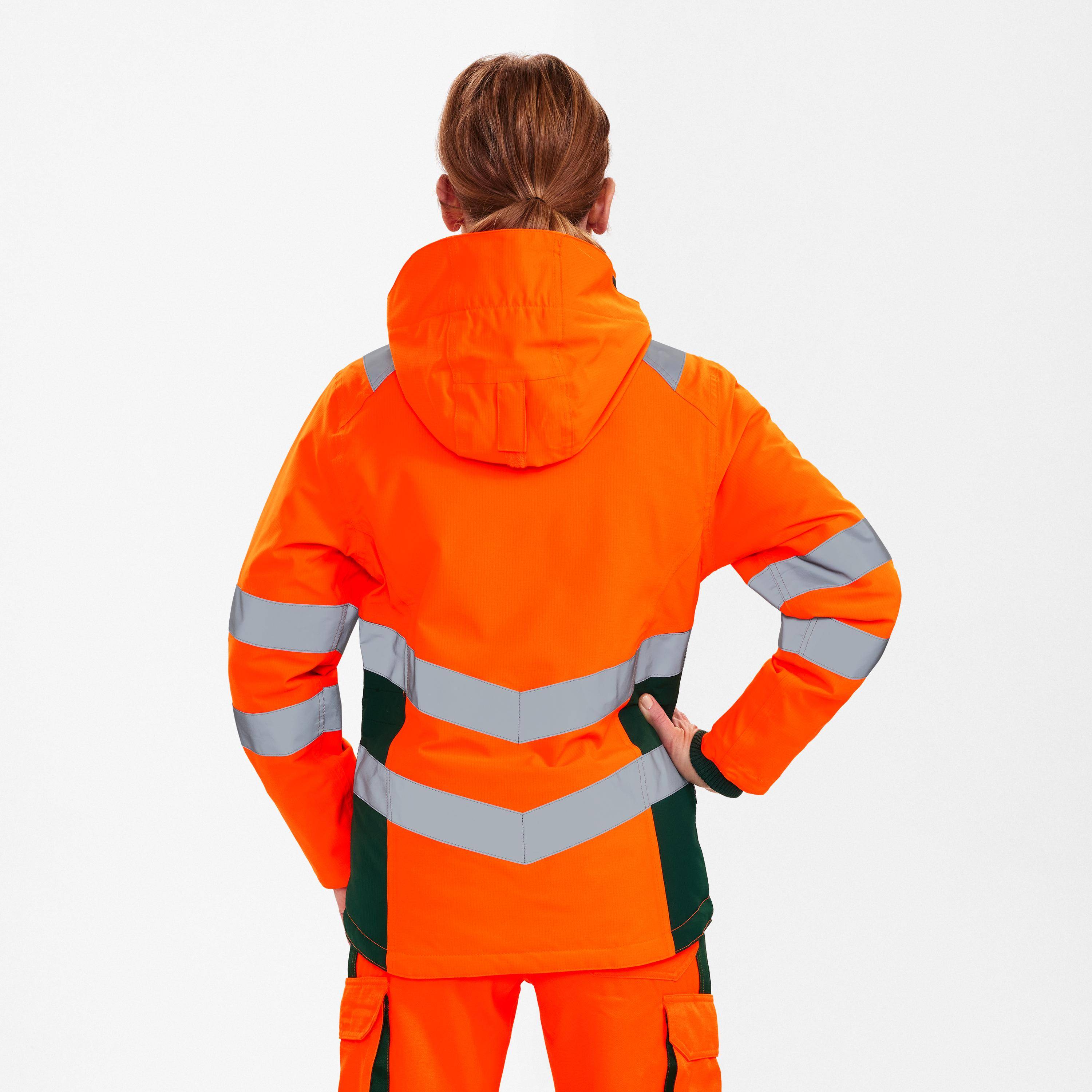 Safety Damen Winterjacke, Orange/Grün, Gr. M-2