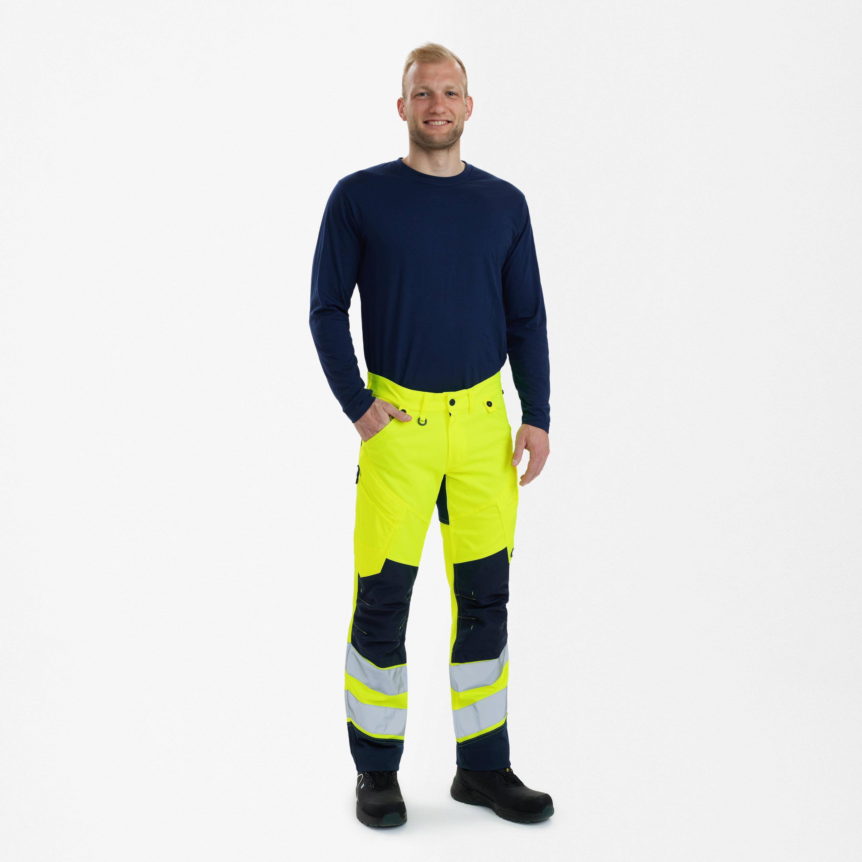 F. Engel Safety Light Arbeitshose Gelb/Blue Ink, Gr. 42