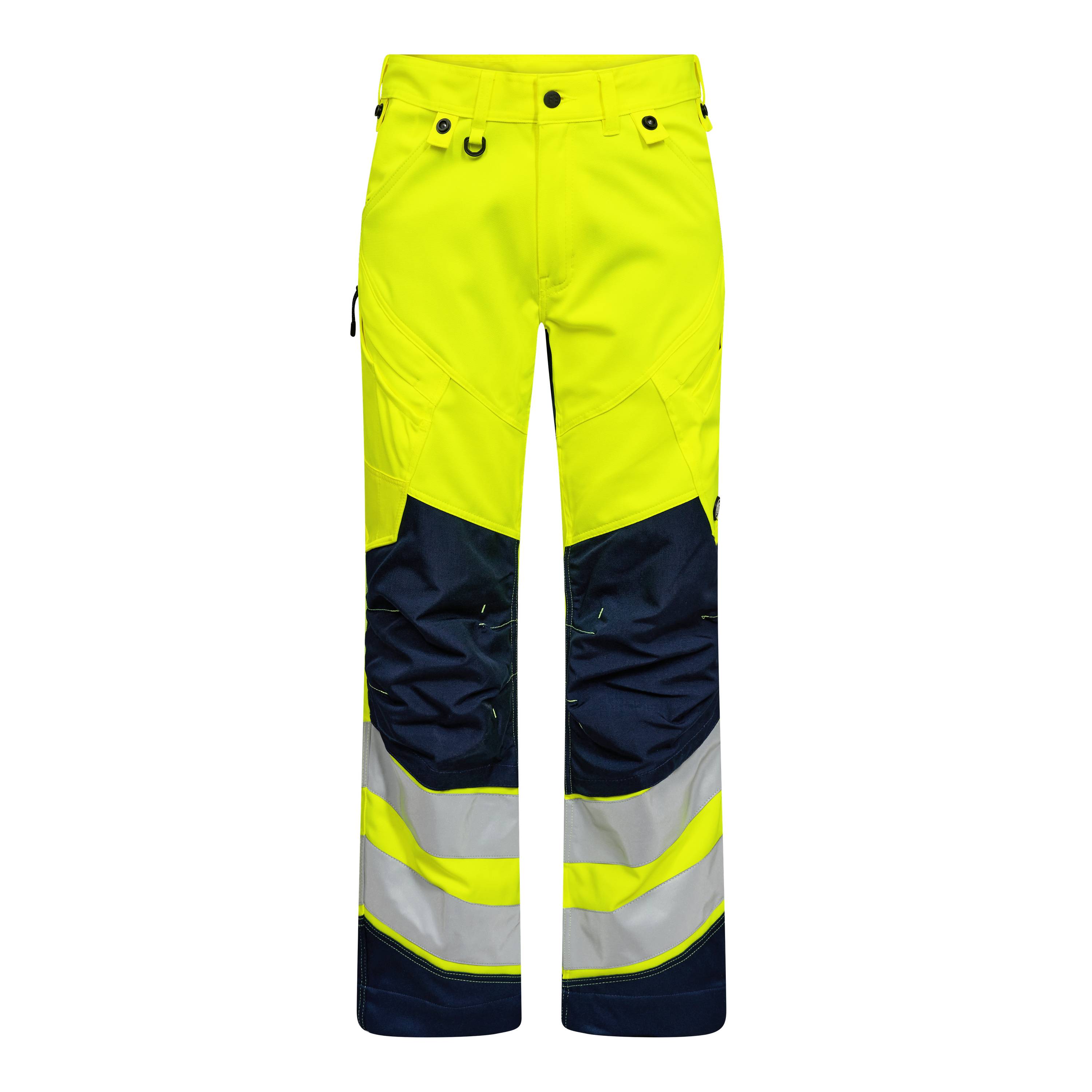 F. Engel Safety Arbeitshose mit 2-Wege-Stretch Gelb/Blue Ink, Gr. 32-1
