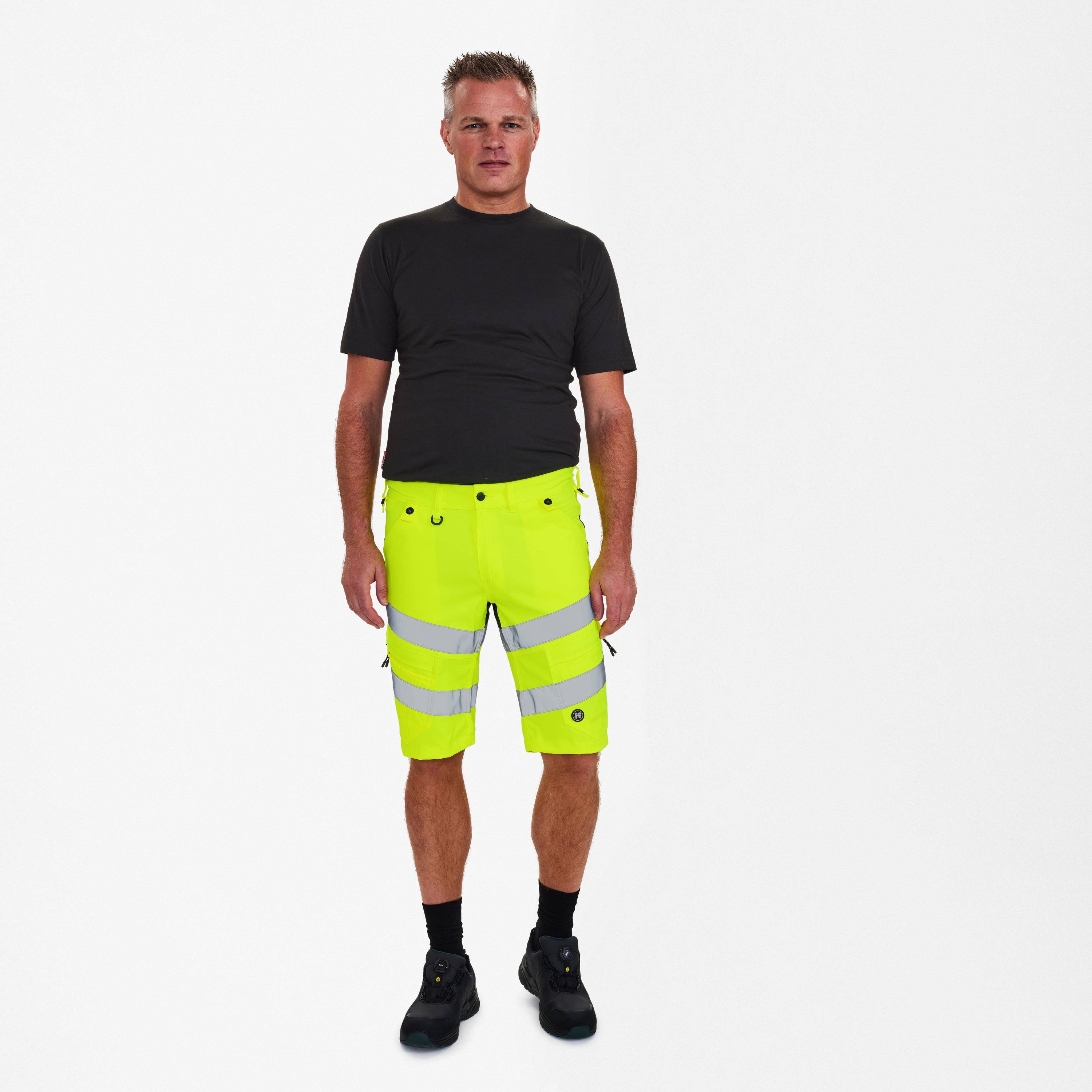 F. Engel Safety Arbeitsshorts mit 2-Wege-Stretch Gelb/Schwarz, Gr. 48-0