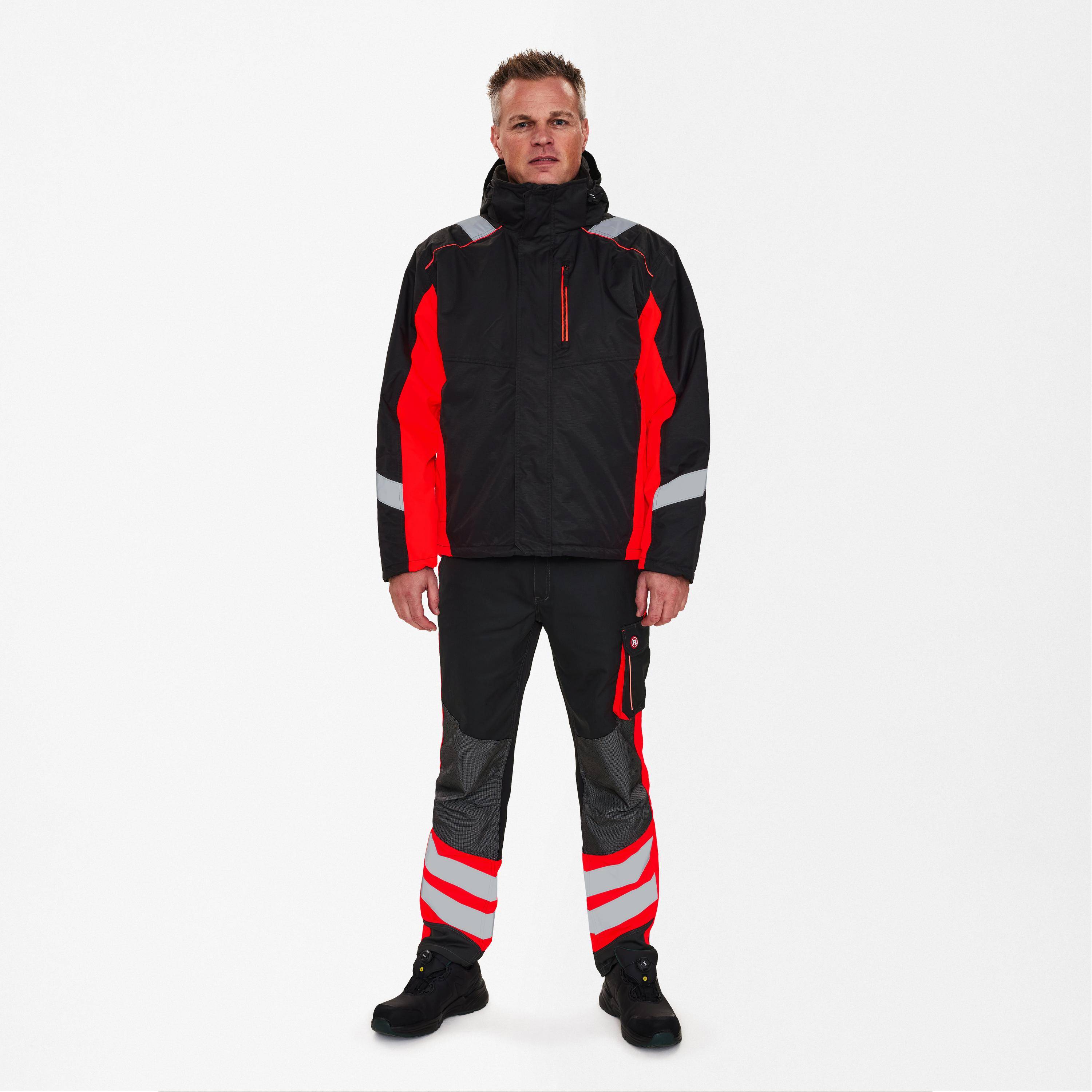 Cargo Winterjacke, Schwarz/Rot, Gr. L