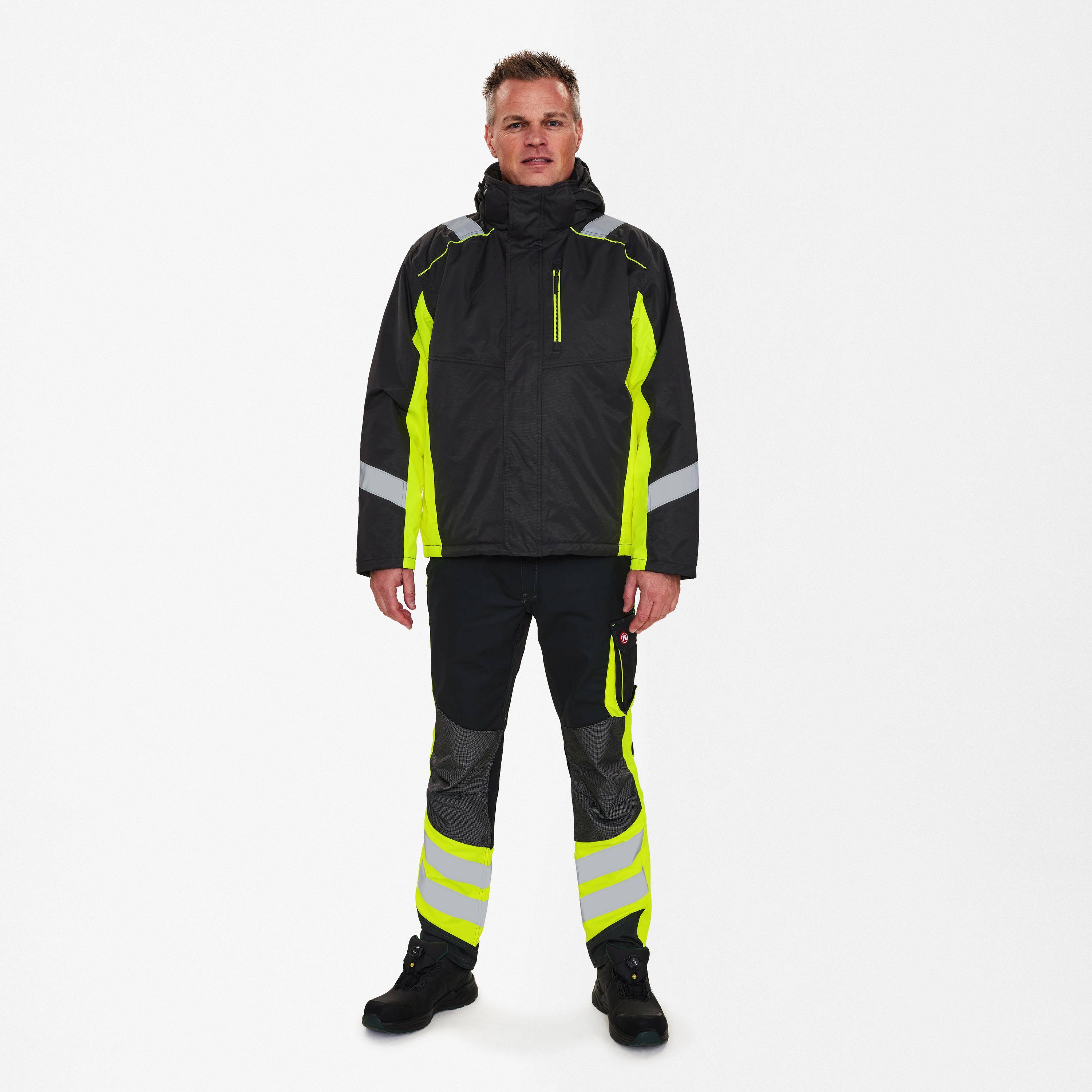 F. Engel Cargo Winterjacke Schwarz/Gelb, Gr. 4XL-0