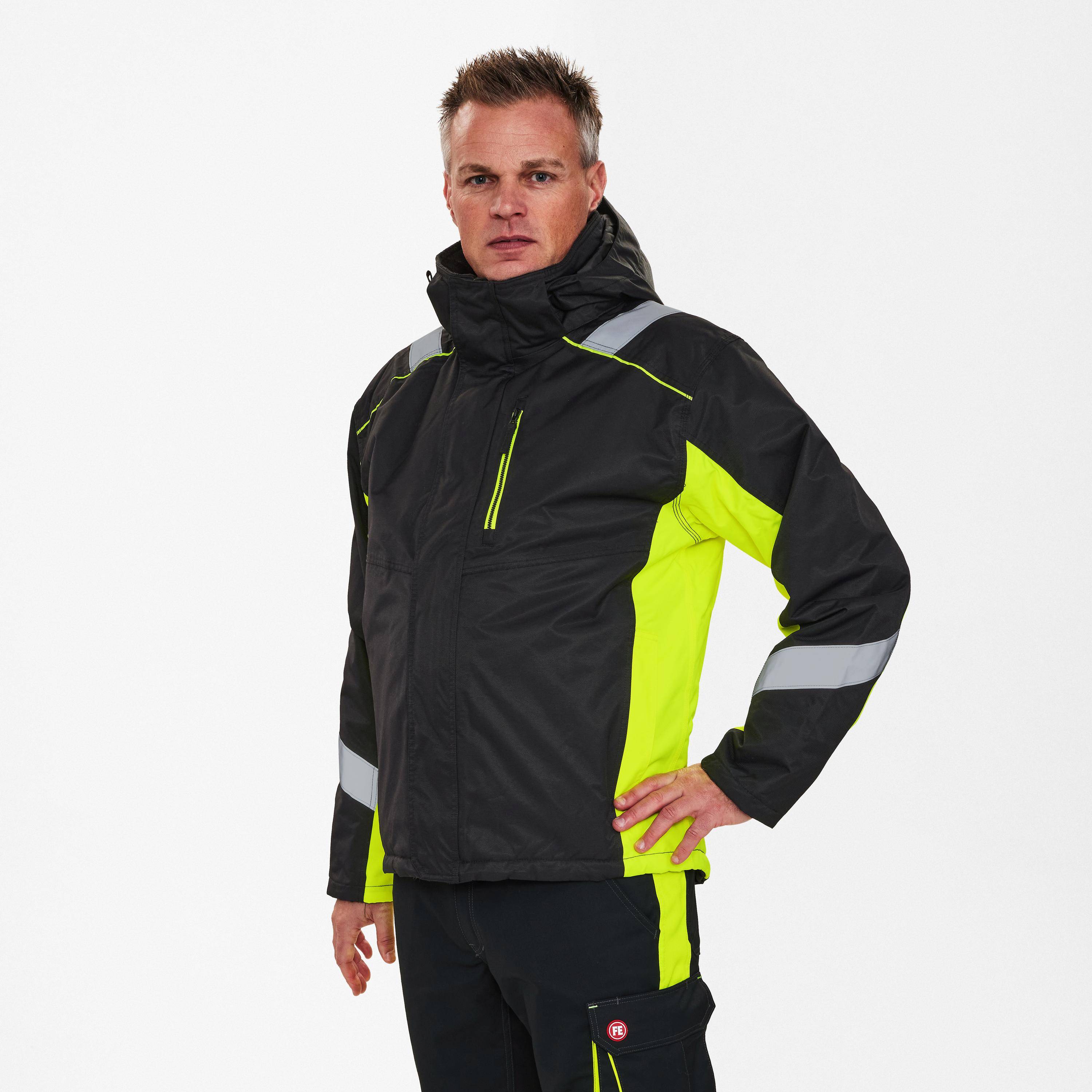 F. Engel Cargo Winterjacke Schwarz/Gelb, Gr. 4XL-1