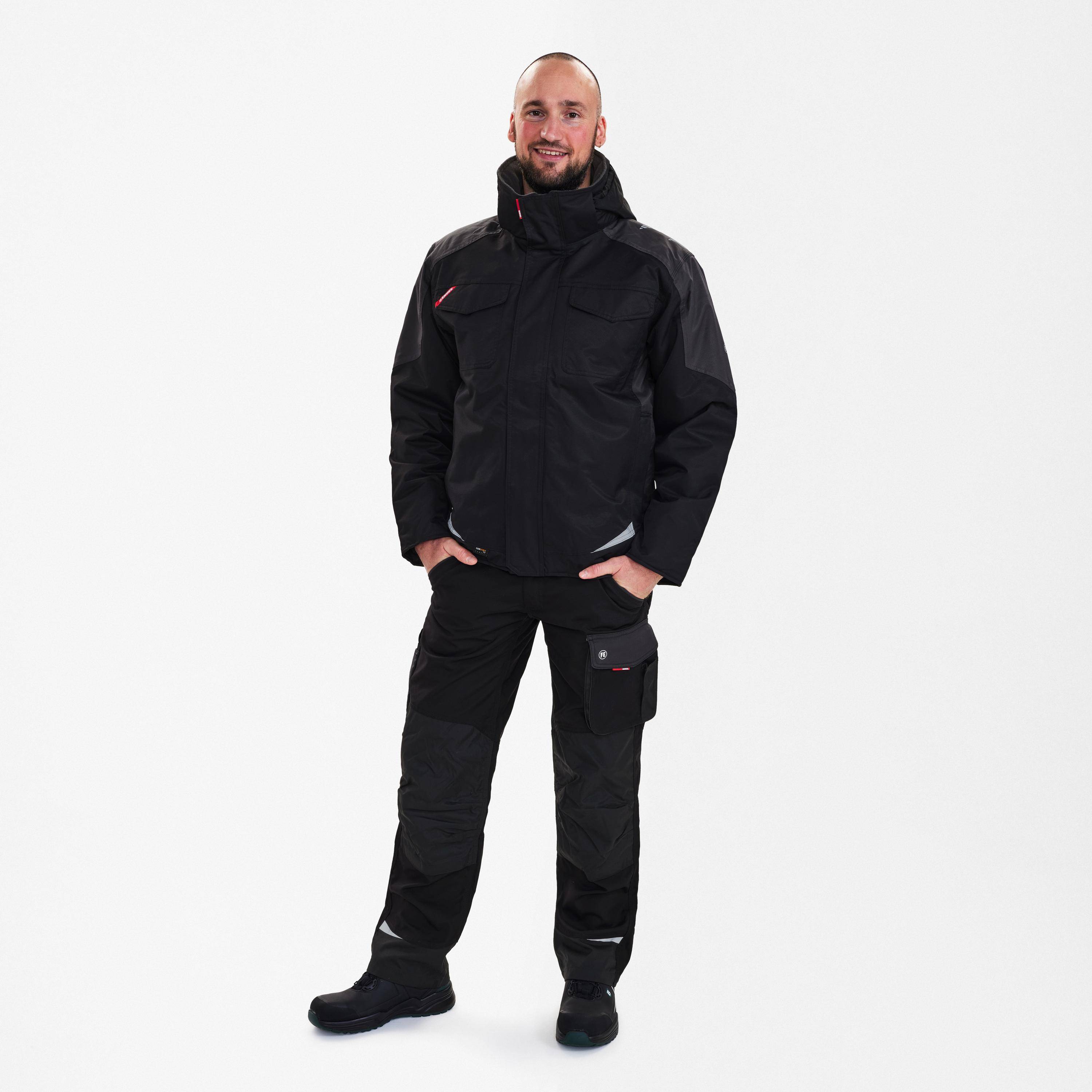 F. Engel Galaxy Winterjacke Schwarz/Anthrazit Grau, Gr. 6XL-0