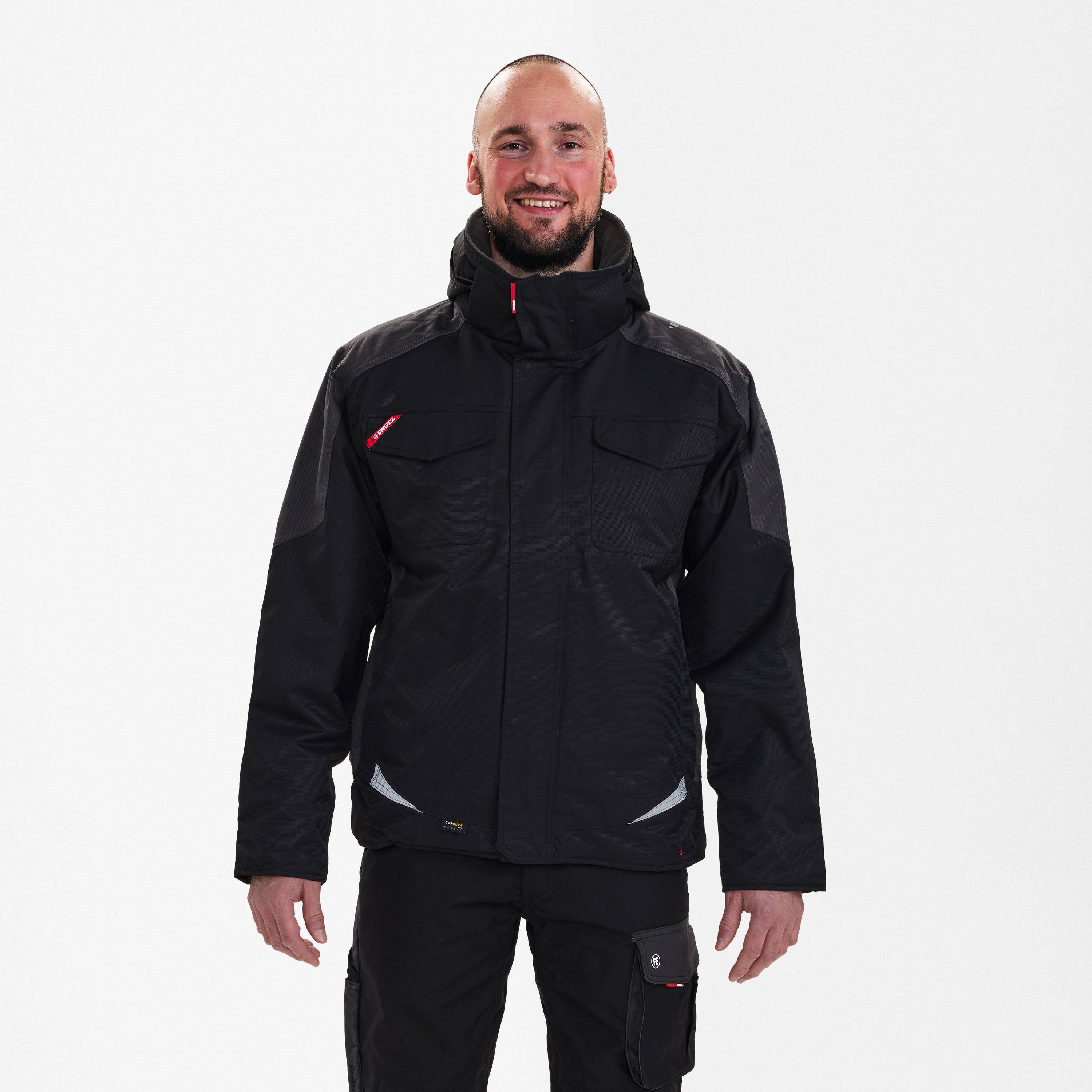 F. Engel Galaxy Winterjacke Schwarz/Anthrazit Grau, Gr. 6XL-1