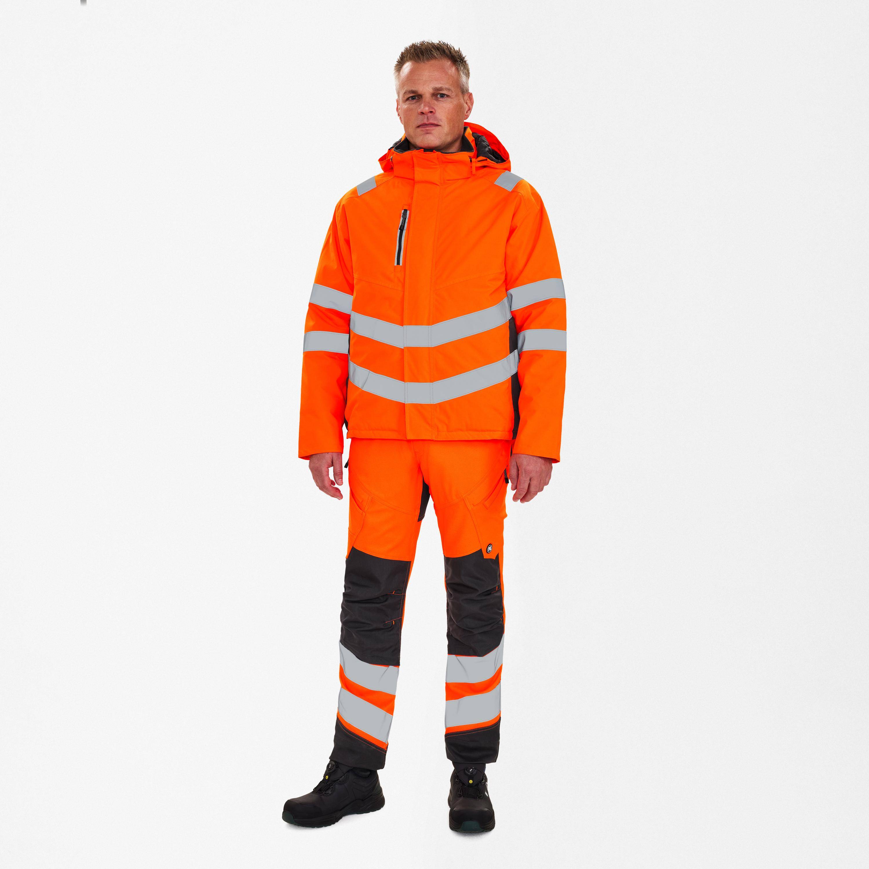 Safety Winterjacke, Orange/Anthrazit Grau, Gr. 2XL
