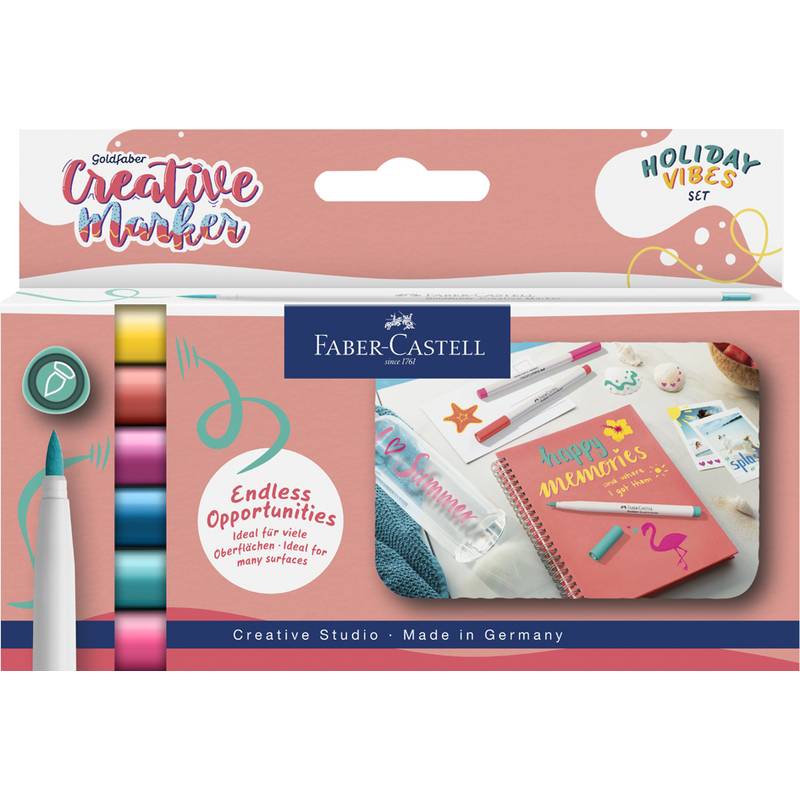 FABER-CASTELL Creative Marker GOLDFABER, 6er Etui Holiday-0
