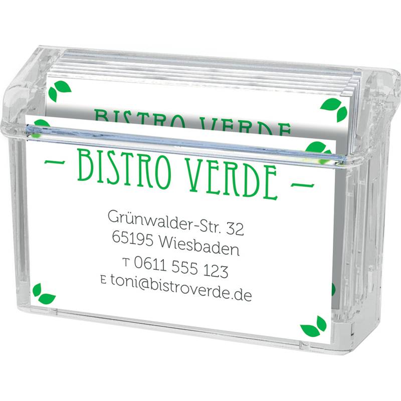 deflecto Visitenkarten-Box "Grab-a-Card", glasklar