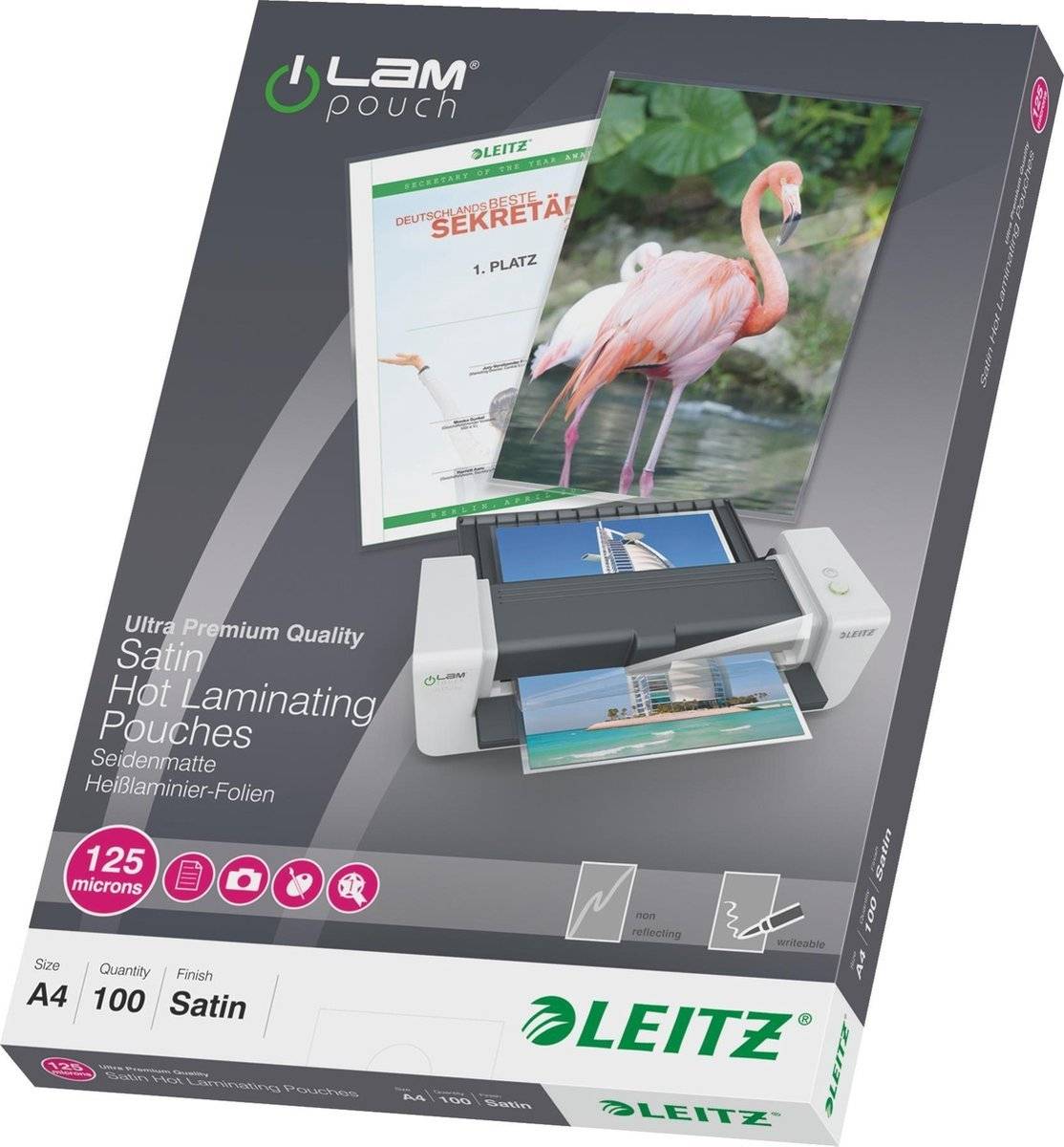 Leitz Folientasche 16926 125mic A4 seidenmatt 100 St./Pack.-0