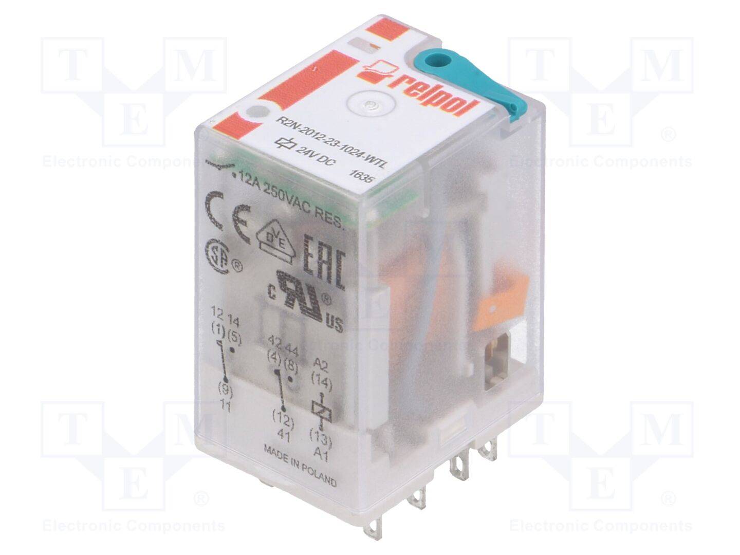 USpule: 24VDC DPDT IKontakt max: 24A Relais: elektromagnetisch-0